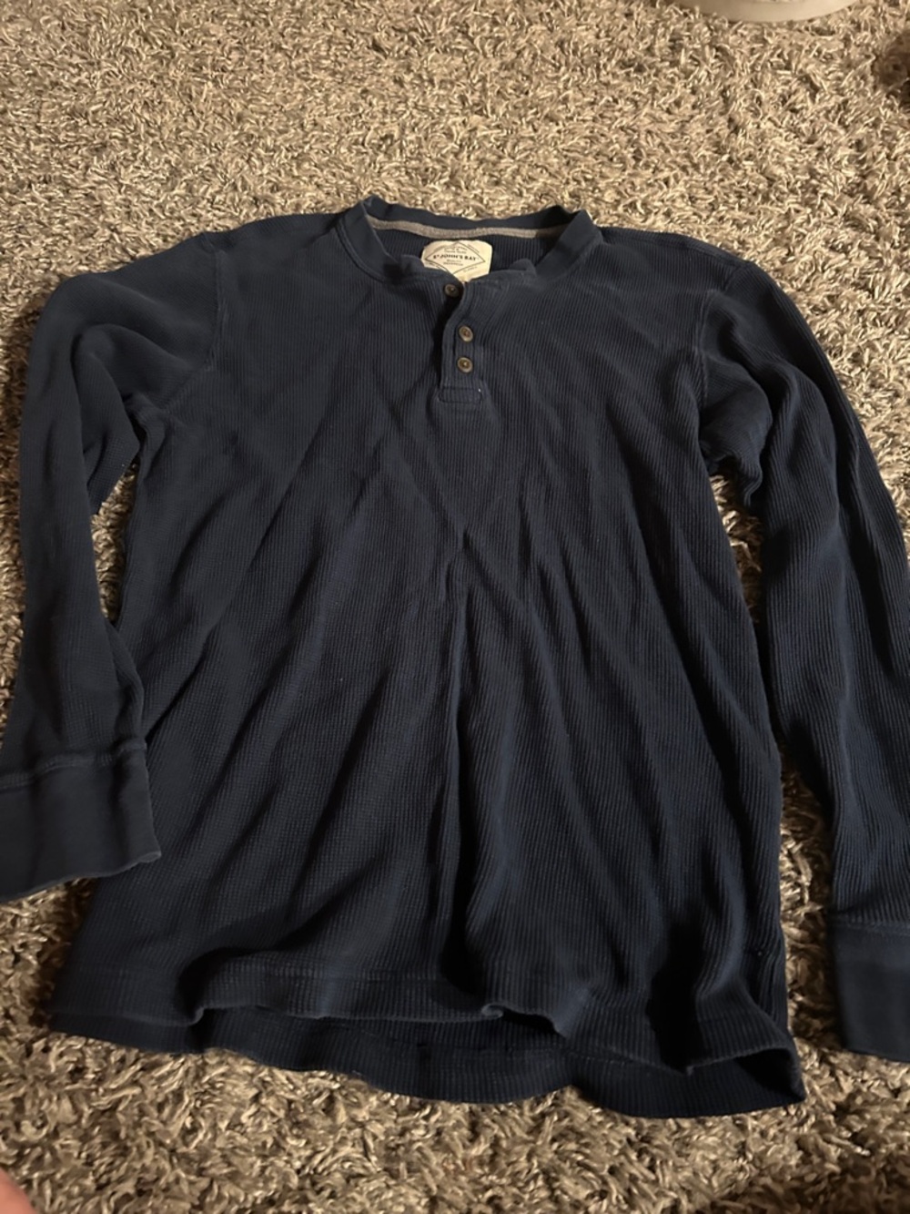 St. John's Bay Navy Long-Sleeve Henley Thermal Shirt